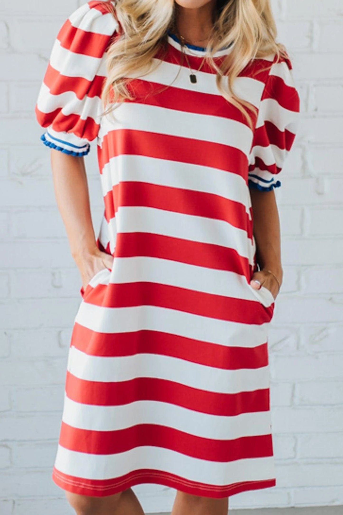 *Red White & Blue Striped Dress*