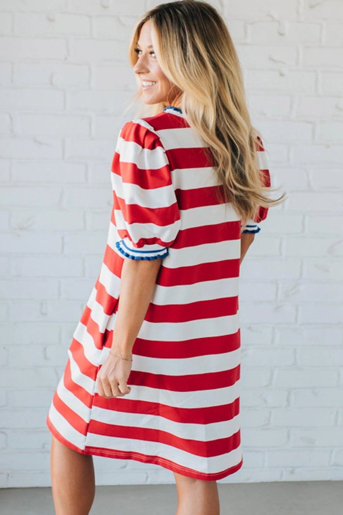 *Red White & Blue Striped Dress*