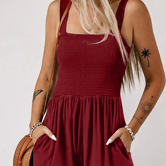 *Maroon Smocked Romper*