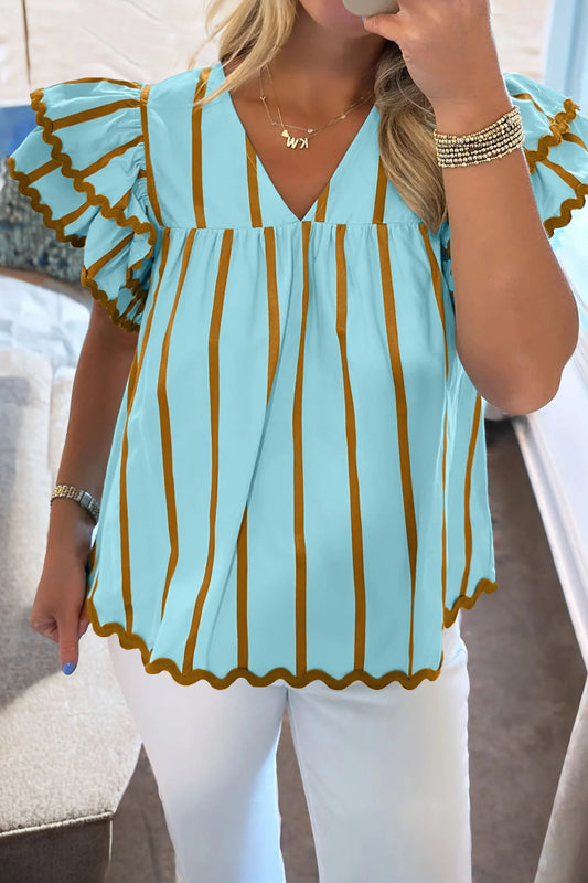 *Sky Blue Striped Top*