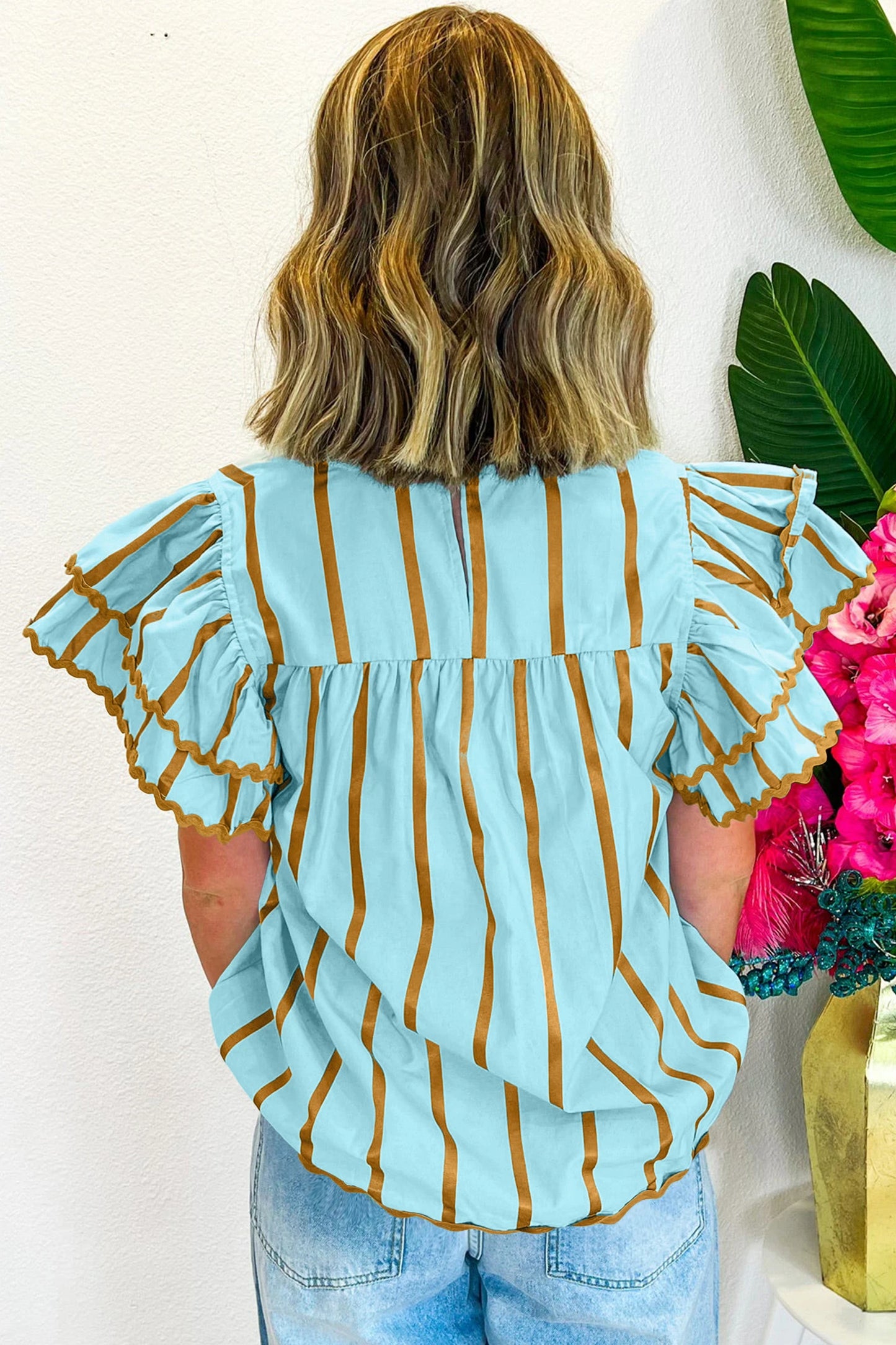 *Sky Blue Striped Top*