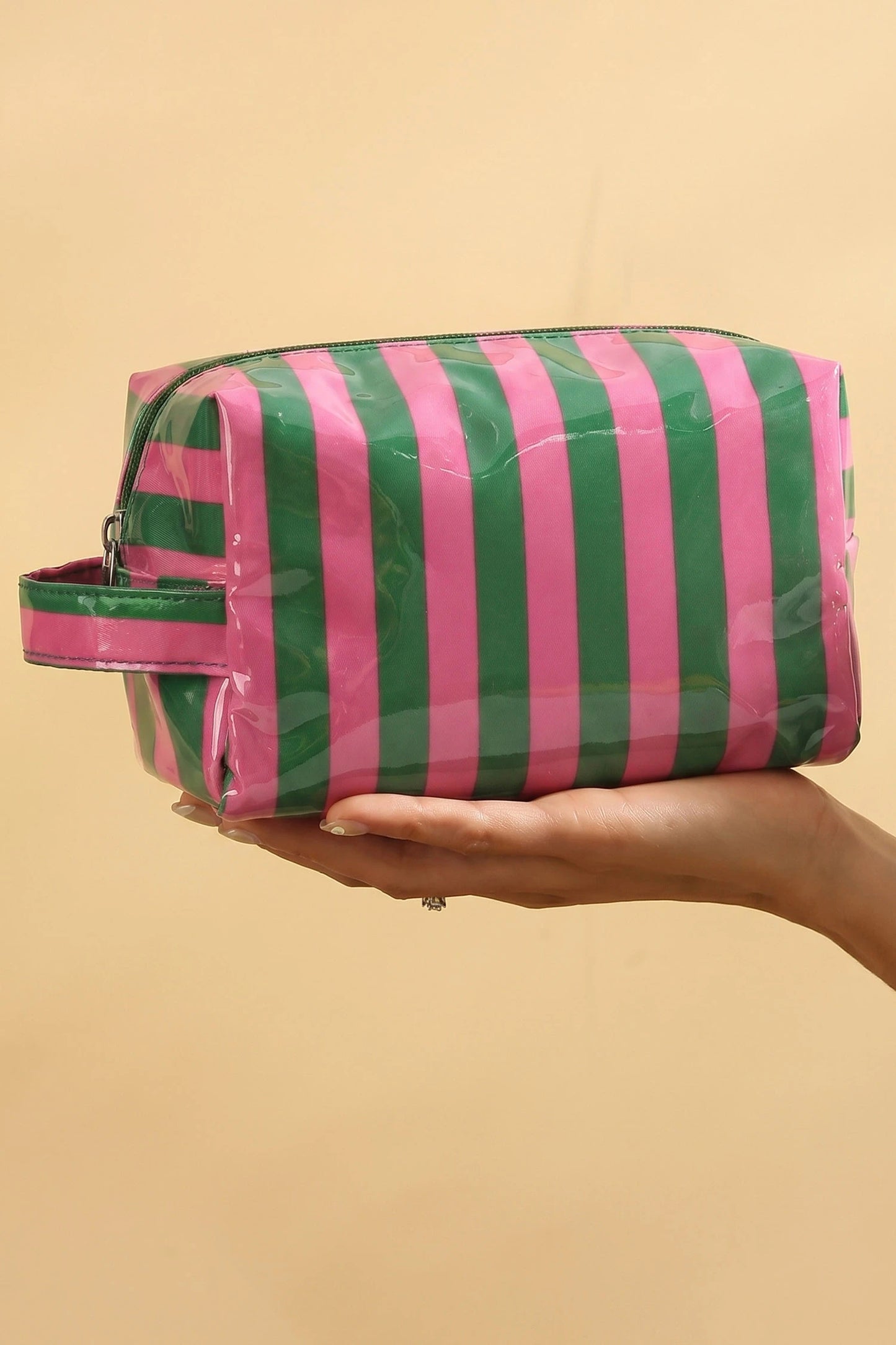 *Striped Makeup Bag*