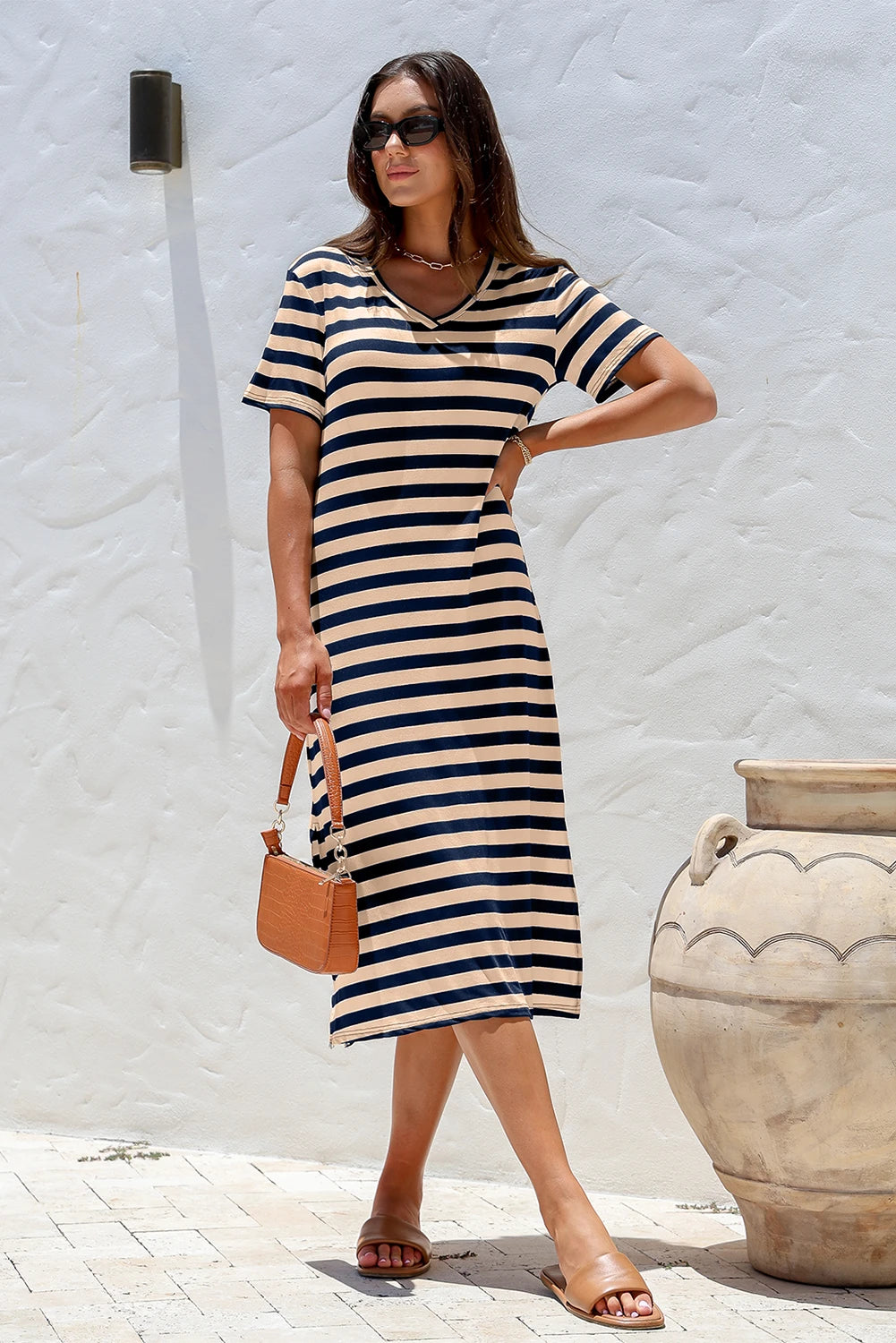 *Casual Striped Maxi Dress*